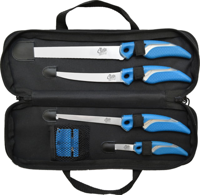 Cuda 6 pc Knife and Sharpener Set w/Case