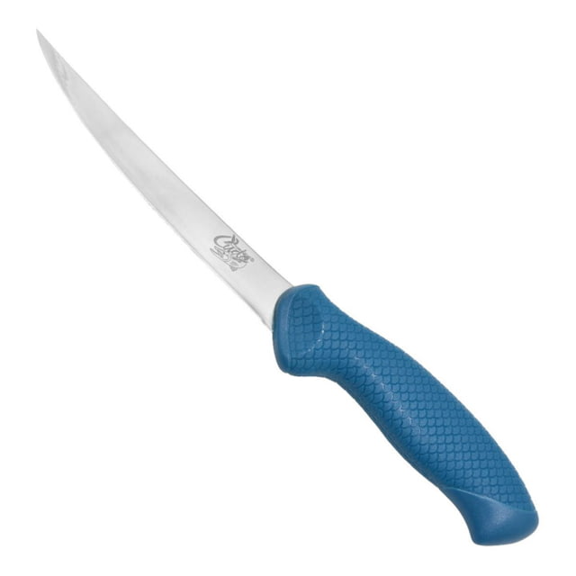 Cuda AquaTuff Curved Boning Knife with Blade Cover Blue 6in