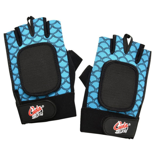 Cuda Cool and Dry Fingerless Gloves Blue/Black One Size