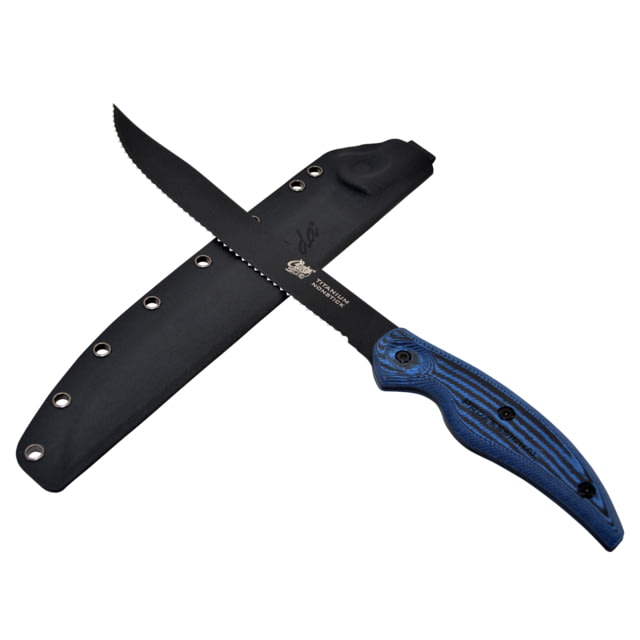 Cuda Knives Cuda 9 in Professional Ser Knife Fixed Blade Knife 9in Blue/Black Micarta Handle