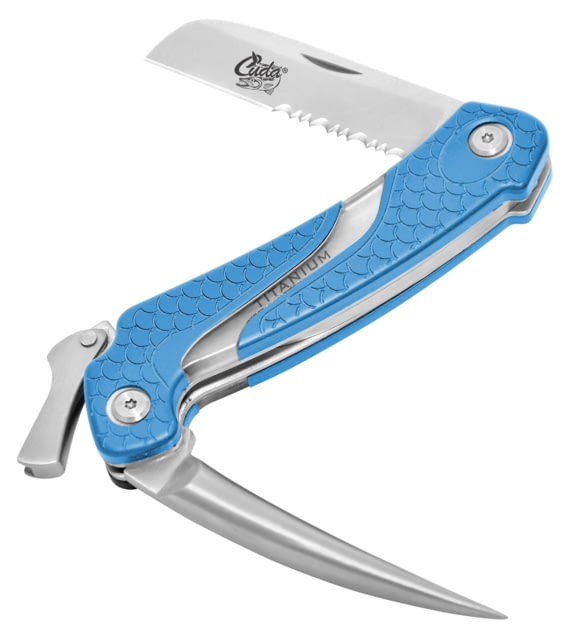 Cuda Knives Cuda Marlin Spike Folder Folding Knife3inGerman 4116 SteelPartially SerratedBlueSynthetic Handle