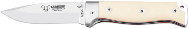 Cudeman 384 Quality Folding Knife 10 cm Bohler N-690Co White Micarta w/ Red Liners