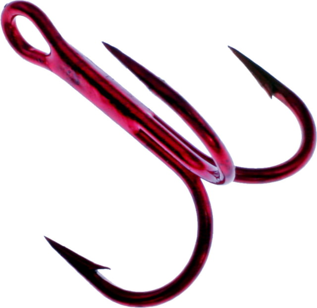 Daiichi Treble Hook Standard Point Round Bend Light Wire Ringed Eye Xwelds Bleeding Bait Red Size 2 5 per Pack D99Q