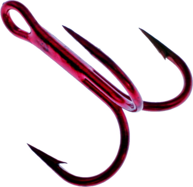 Daiichi Treble Hook Standard Point Round Bend Light Wire Ringed Eye Xwelds Bleeding Bait Red Size 8 5 per Pack D99Q