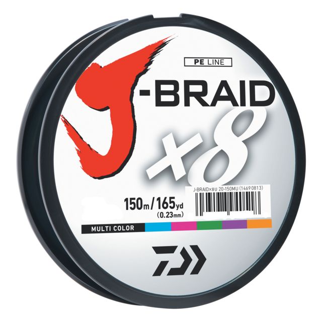 Daiwa J-Braid 8X Braided Line w/Filler Spool 150yds 40lb Multi-Color