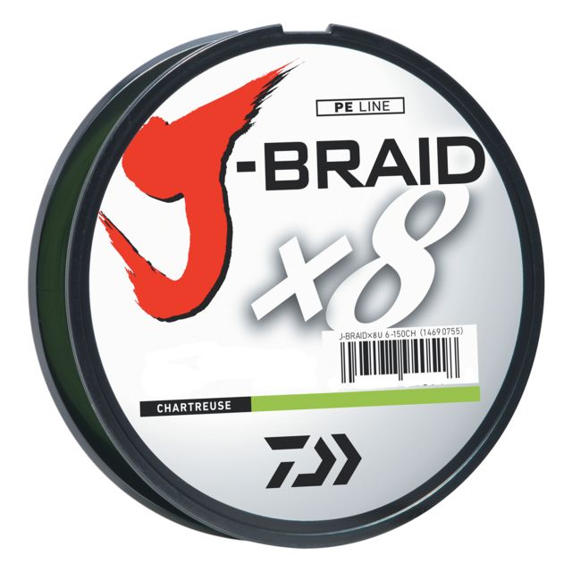 Daiwa J-Braid 8X Braided Line w/Filler Spool 300yds 50lb Chartreuse