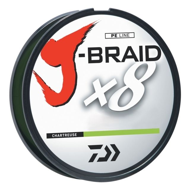 Daiwa J-Braid 8X Braided Line w/Filler Spool 300yds 6lb Chartreuse