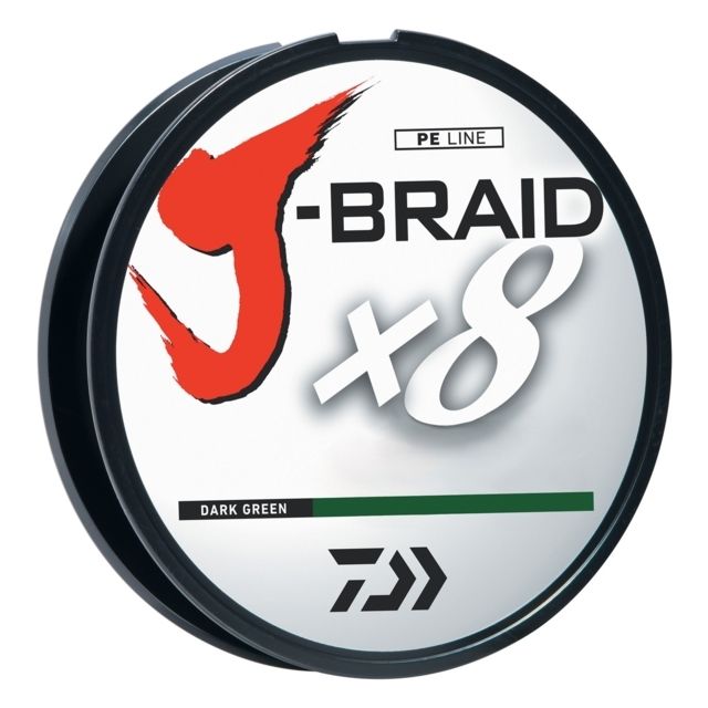 Daiwa J-Braid 8X Braided Line w/Filler Spool 300yds 6lb Dark Green
