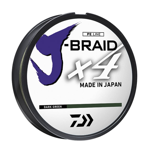 Daiwa J-Braid X4 Braided Line w/ Filler Spool 300yd 10lb Dark Green