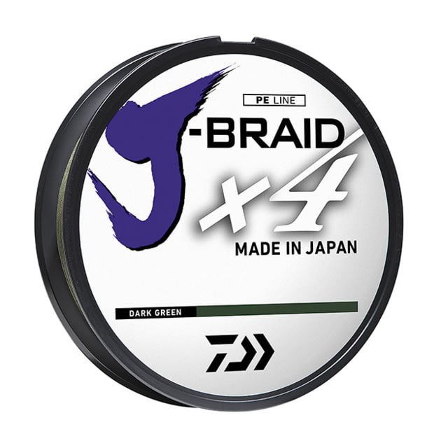 Daiwa J-Braid X4 Braided Line w/ Filler Spool 300yd 20lb Dark Green