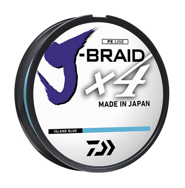 Daiwa J-Braid x4 4 Strand Braided Line 30lb 300yd Filler Spool Island Blue