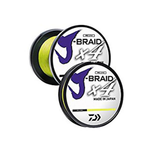 Daiwa J-Braid X4 Braided Line w/ Filler Spool 300yd 40lb Fluorescent Yellow