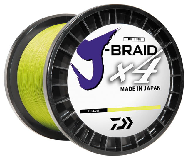 Daiwa J-Braid 4X Braided Line w/ Bulk Spool 50lb  Fluorescent Yellow