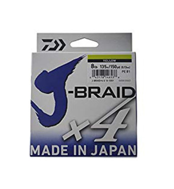Daiwa J-Braid x4 4 Strand Braided Line 6lb 150yd Filler Spool Yellow