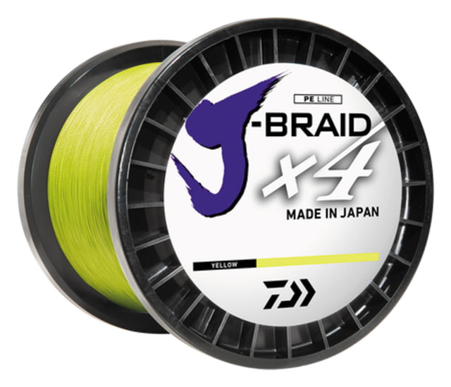 Daiwa J-Braid 4X Braided Line w/ Bulk Spool  40lb Fluorescent Yellow