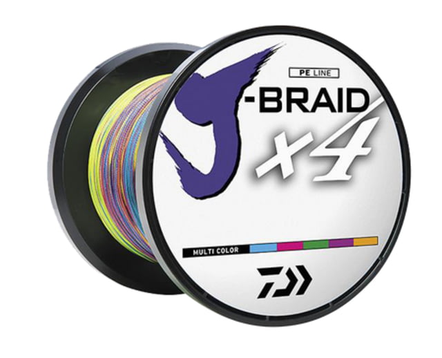 Daiwa J-Braid 4X Braided Line w/ Bulk Spool  15lb Multi-Color