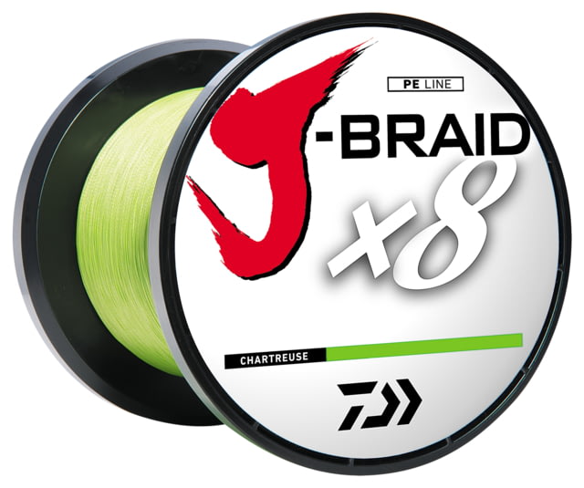 Daiwa J-Braid 8X Braided Line w/Bulk Spool  100lb Chartreuse