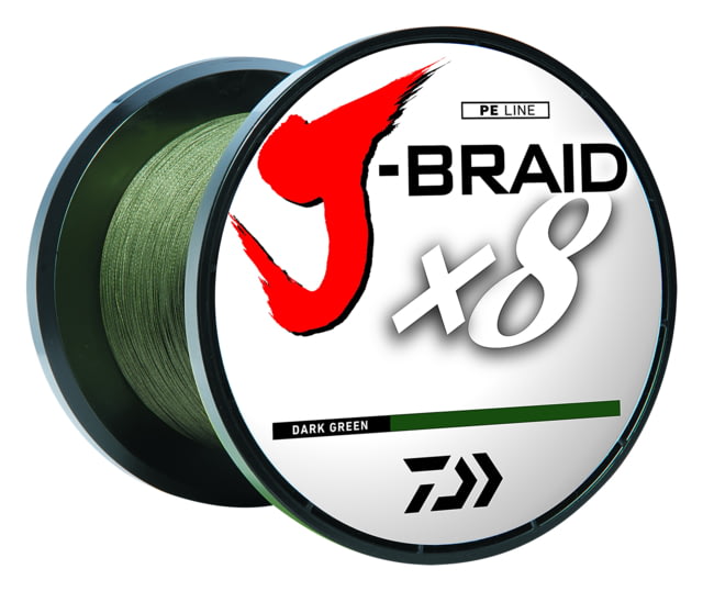 Daiwa J-Braid 8X Braided Line w/Bulk Spool  150lb Dark Green