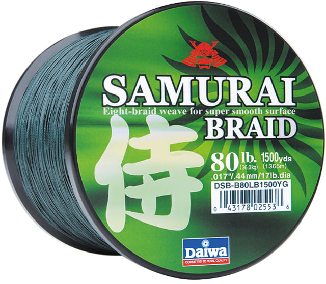 Daiwa Samurai Braid Line w/Filler Spool 30lb 150yd Green