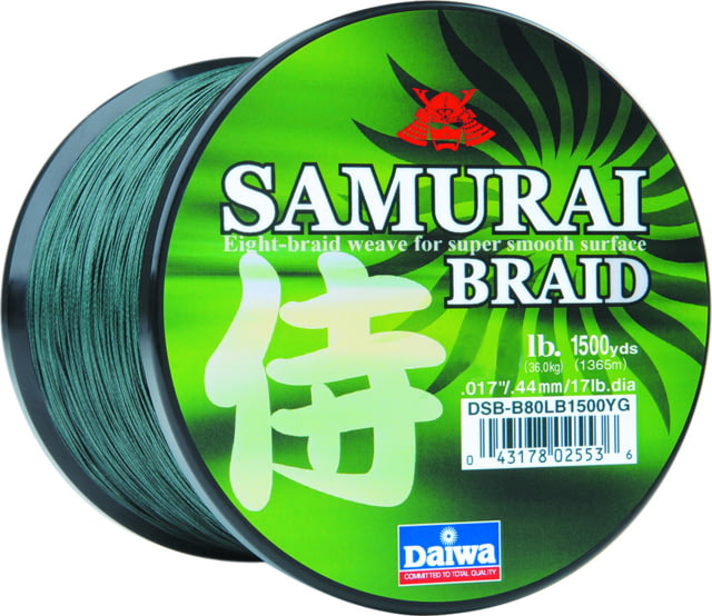 Daiwa Samurai Braid Line w/Filler Spool 40lb 1500yd Green