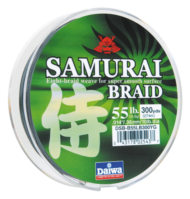 Daiwa Samurai Braid Line w/Filler Spool 55lb 150yd Green