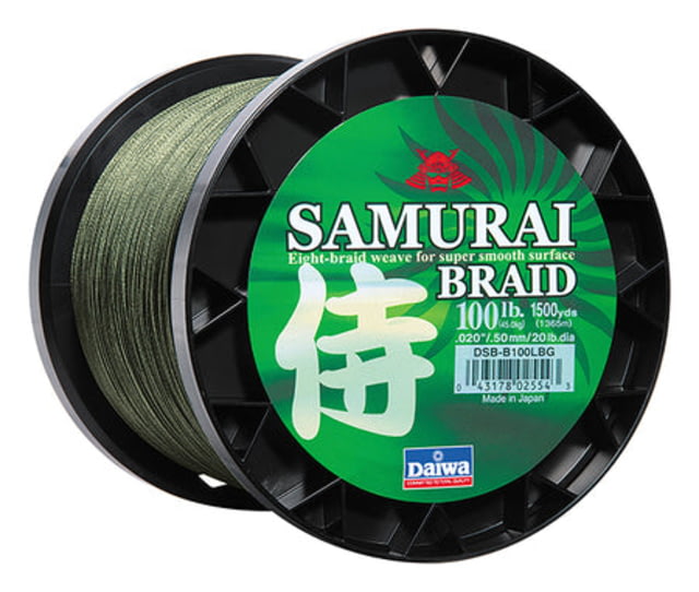 Daiwa Samurai Braided Line w/Bulk Spool 20lb 1500yds Green