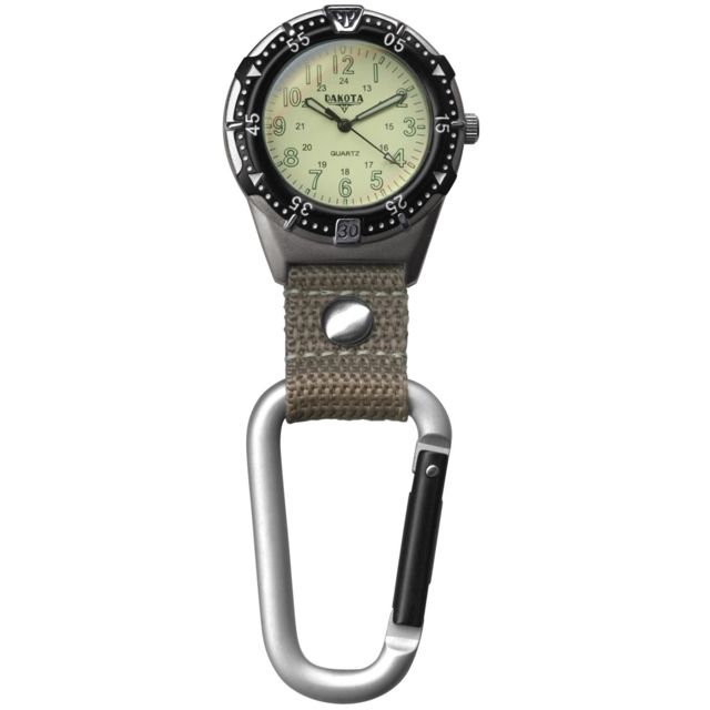 Dakota Watches Aluminum Backpacker Clip Watch Cream/Khaki
