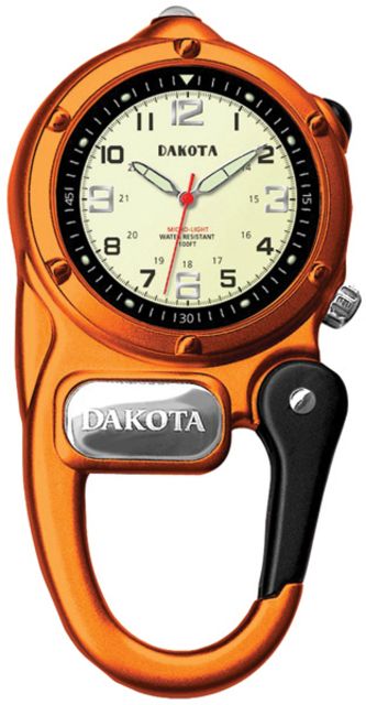 Dakota Watches Mini Clip Microlight Cream Military Dial Orange Case