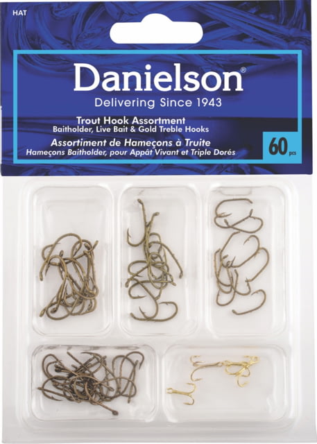 Danielson Hook Assortment Trout 60 Piece