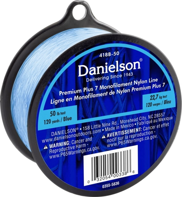 Danielson Plus 7 Mono Nylon Line 1/8# 50lb Blue