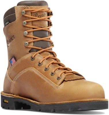Danner Quarry USA 8in Alloy Toe Boots Distressed Brown 12EE