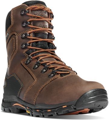 Danner Vicious 8in 400G Insulation Non-Metallic Toe Boots Brown 7D