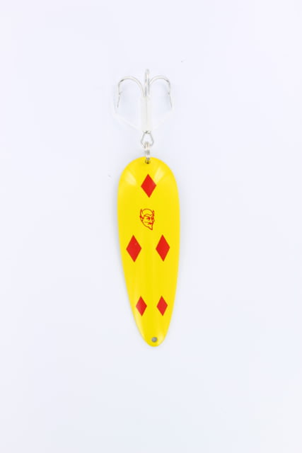 Dardevle Dardevlet Spoon 3 5/8in 1oz Yellow/Red Diamonds Brass Back