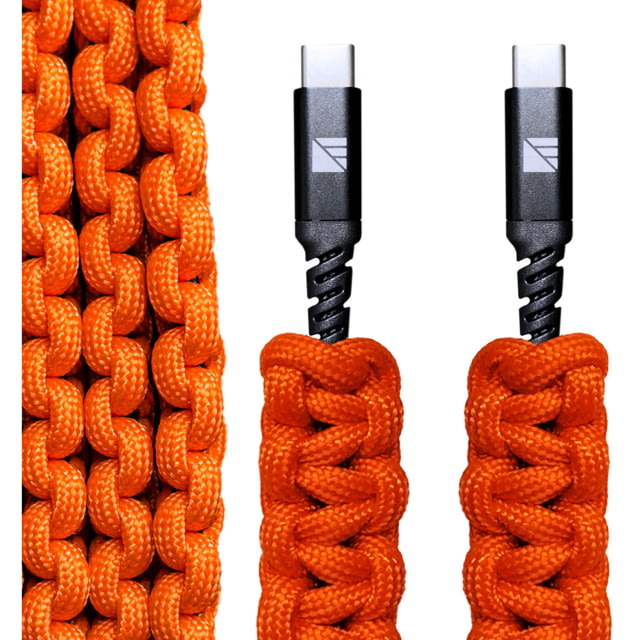 Dark Energy USB C to C Paracord Cable Hi-Vis Orange