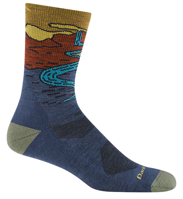 Darn Tough Chasing Waterfalls Micro Crew Lightweight Socks - Men's Denim Large