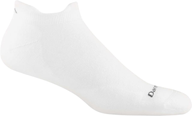 Darn Tough Coolmax Run No Show Tab Ultra-Lightweight Cushion Running Sock - Mens White Medium