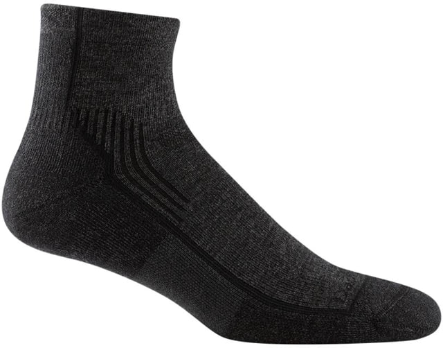 Darn Tough Hiker 1/4 Midweight Sock with Cushion - Mens Onyx Black Small