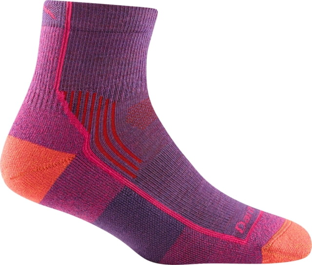 Darn Tough Hiker 1/4 Midweight Sock with Cushion - Womens Berry Large