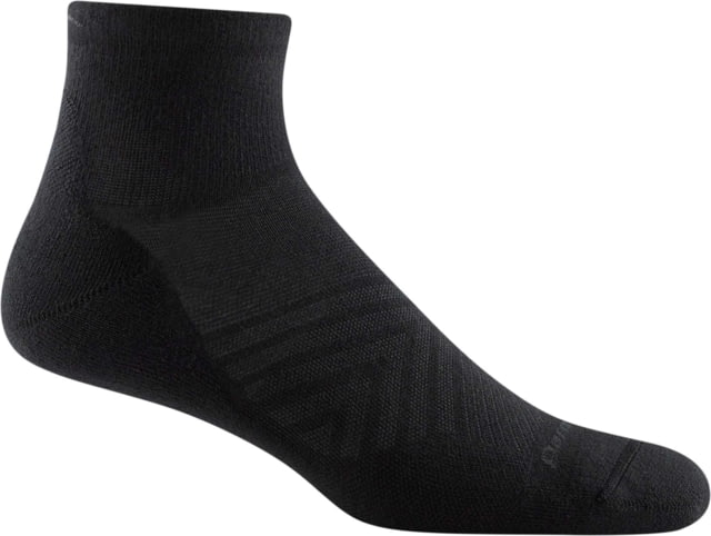 Darn Tough Run Coolmax Quarter Ultra-Lightweight Running Sock - Mens Black Extra Large