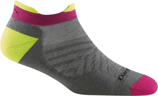 Darn Tough Run No Show Tab Ultra-Lightweight Running Sock w/Cushion - Women's Gray Medium 1047-GRAY-M-DARN