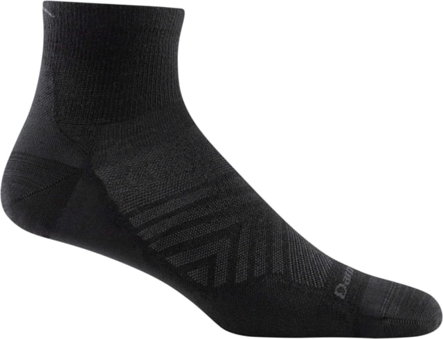 Darn Tough Run Quarter Ultra-Lightweight Running Socks - Mens Black Extra Large