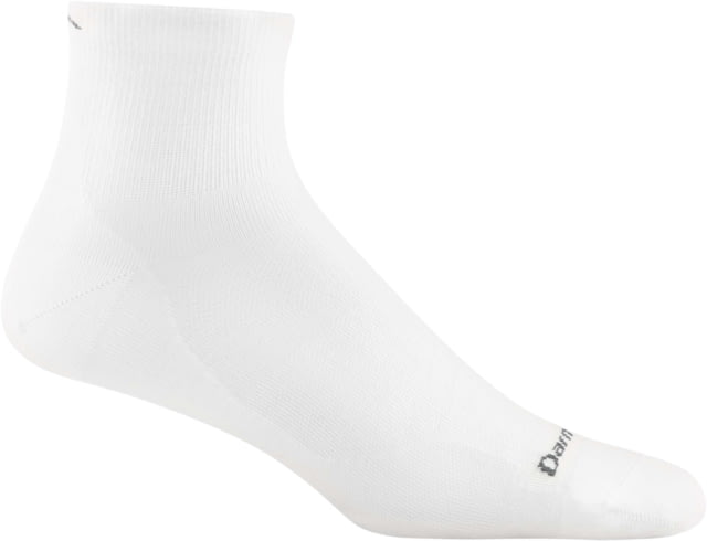 Darn Tough Run Quarter Ultra-Lightweight Running Socks - Mens White Large
