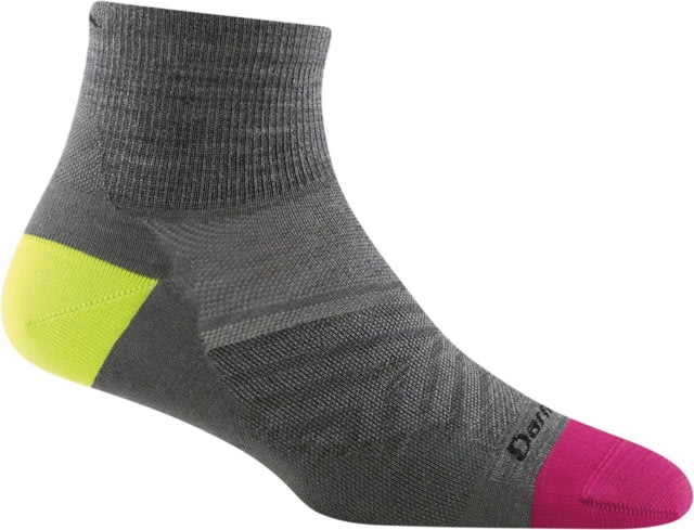 Darn Tough Run Quarter Ultra-Lightweight Running Sock w/Cushion - Women's Gray Small 1044-GRAY-S-DARN