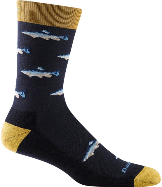 Darn Tough Spey Fly Crew Lightweight Sock with Cushion - Mens Navy Large
