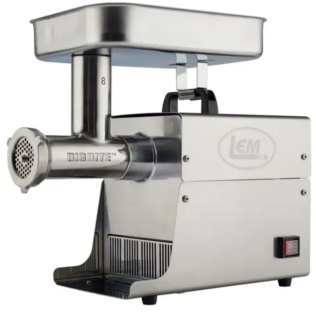 DEMO LEM Products Dual Grind #8 Big Bite 0.5HP Meat Grinder Stainless