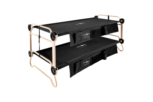 Disc-O-Bed Cot with 2 Side Organizers Black Extra Large