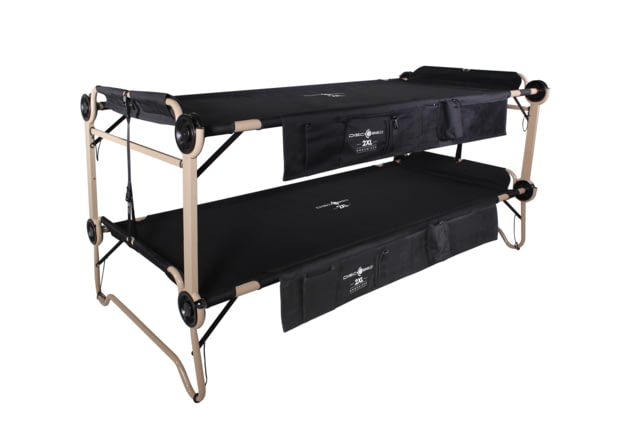 Disc-O-Bed Cot with 2 Side Organiziers Black 2XL