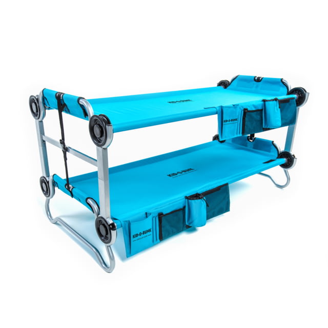 Disc-O-Bed Kid-O-Bunk with 2 Side Organizers Teal Blue Childs
