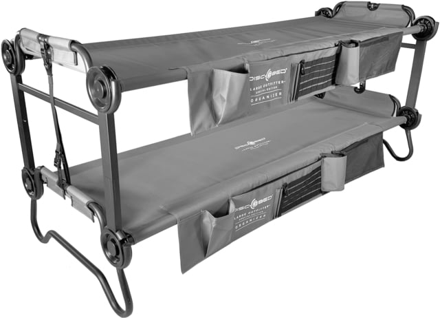 Disc-O-Bed Special Edition Large Outfitter Sleeping Cots w/Side Organizers Gray