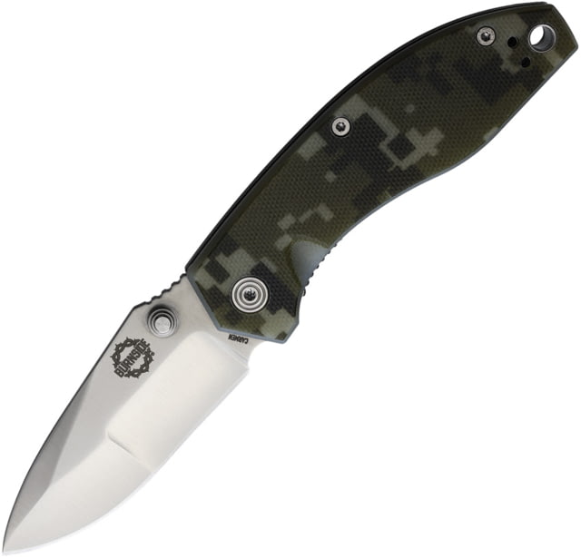 DMOS Burnside DMOS Satin Folding Knife 3.63in Closed 2.5in Satin D2 Tool Steel Blade Camo G10 Handle